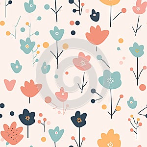 Floral Pattern with Pastel Tones