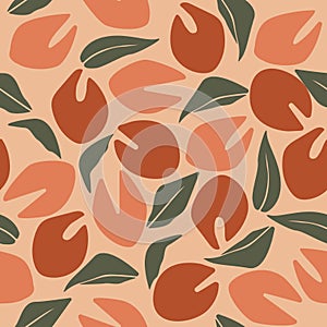 Floral pattern with physalis flowers . Vector illustration. Tropical plants. Modern exotic design for paper, cover