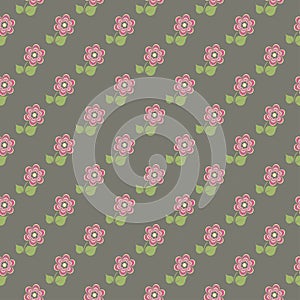 Floral pattern in pink and brown