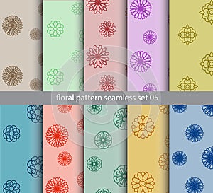 Floral pattern seamless vector set design for wallpaper, decorate, textile