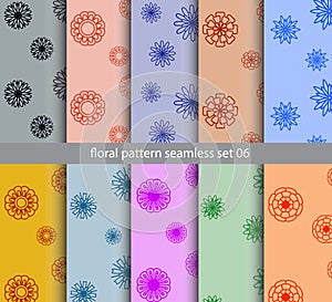 Floral pattern seamless vector set design for wallpaper, decorate, textile