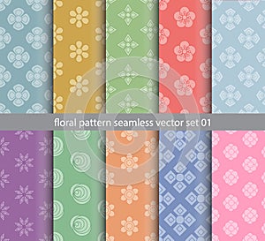 Floral pattern seamless vector set design for wallpaper, decorate, textile, fabric, paper