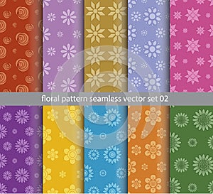 Floral pattern seamless vector set design for wallpaper, decorate, textile, fabric, paper texture background