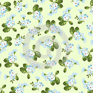 Floral pattern with small blue flowers