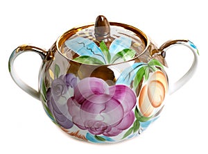 Floral pattern sugar bowl