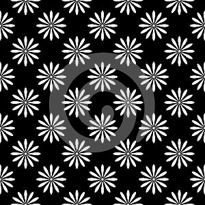 Flower pattern.black and white Seamless floral pattern, geometric texture