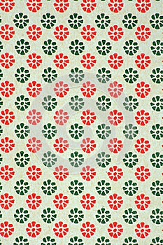 Floral patterned old paper sheet