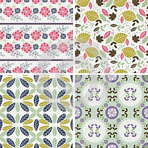 Floral Patterns and seamless backgrounds. Printing onto fabric photo
