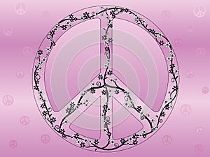 Floral Peace Sign Illustration