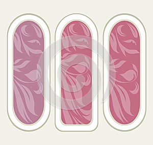 Floral pink tags for template vector