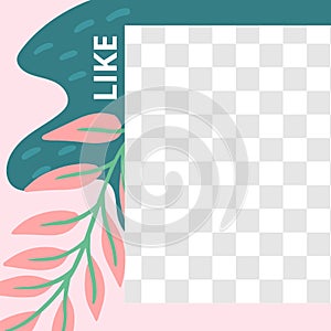 Floral post. Garden flora like social media post template