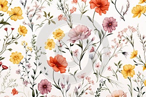 Floral print on white background