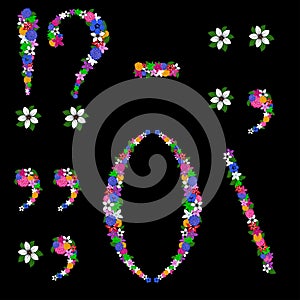 Floral punctuation marks photo
