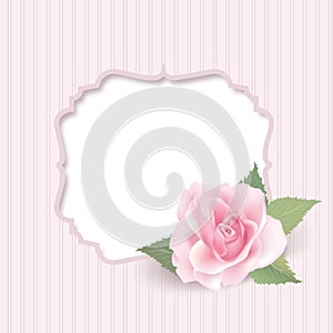 Floral retro frame with flower rose posy.