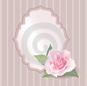 Floral retro frame with flower rose posy.