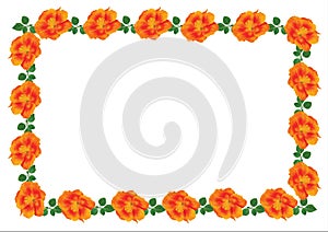 Floral romantical postcard from garden orange flowers for your text.