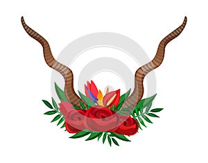 Floral Rose Horns Composition