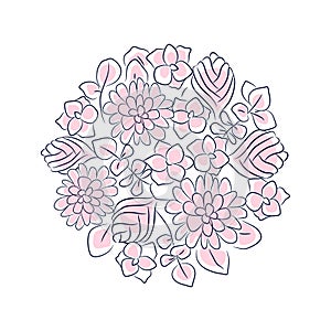 Floral rosette vector isolated composition. photo