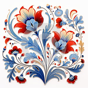 Floral Russian Decoration: Dariusz Klimczak Inspired Art Ottoman Floral