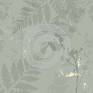 Floral rustic background with hand drawn doodle flowers and botanical elements