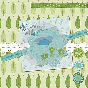 Floral Scrapbook Design Elements
