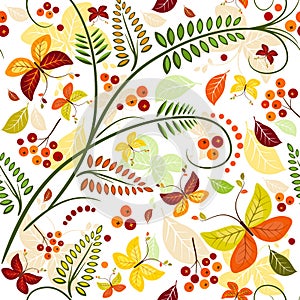 Floral seamless autumn pattern