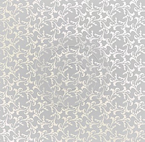 Floral seamless background. Abstract grey and whit