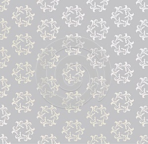 Floral seamless background. Abstract grey and white floral geometric Seamless Texture