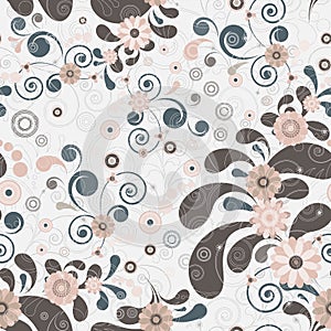 Floral seamless background of elegant colors.