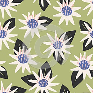 Floral seamless background in Scandinavian style