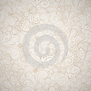 Floral seamless beige background.