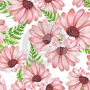 Floral seamless pattern 1. Flowers and leaves.