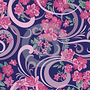 Floral seamless pattern. Abstract ornamental flowers.