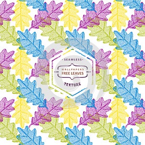 Floral seamless pattern with autumn grunge blue, orange, green,