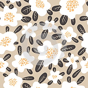Floral seamless pattern. Background with cute abstract flowers a