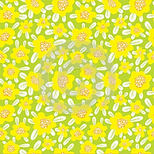 Floral seamless pattern. Background with cute abstract flowers a