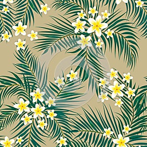 Floral seamless pattern. Background with isolated colorful hand