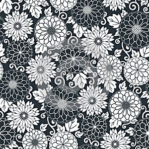 Floral seamless pattern background. Ornament stylized flowers