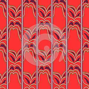 Floral seamless pattern background. Ornament of stylized leaves