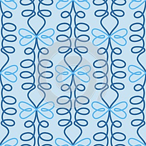 Floral seamless pattern blue abstract background for design