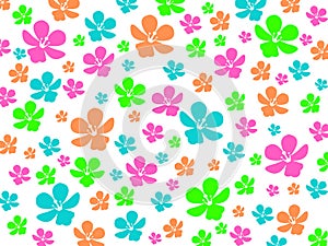 Floral seamless pattern with colorful flowers. Retro floral background surface design
