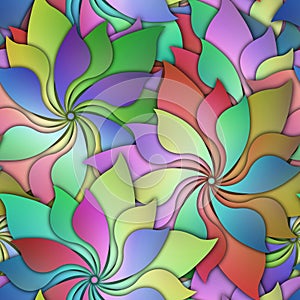 Floral seamless pattern with 3d flowers