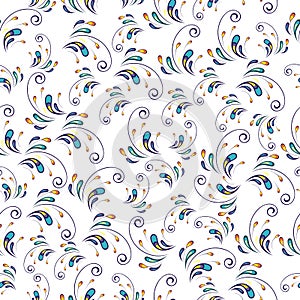 Floral seamless pattern with decorative elements.