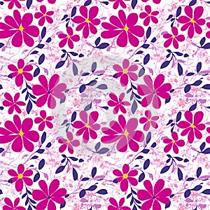 Floral seamless pattern design with red flowers on white, repeating ground, for web and print, generative ai