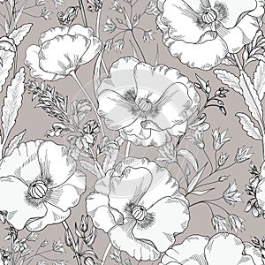 Floral seamless pattern. Flower background. Floral tile ornament