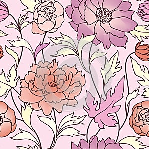 Floral seamless pattern Flower background. Floral tile ornament