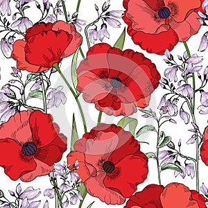 Floral seamless pattern. Flower background. Floral tile ornament