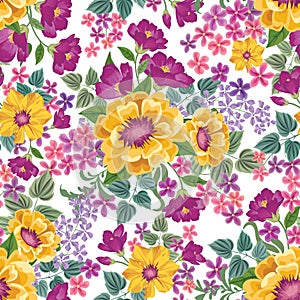 Floral seamless pattern. Flower background. Floral tile spring t