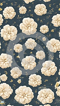 Floral seamless pattern. Flower background. Flourish garden texture with flowers.Generative Ai.