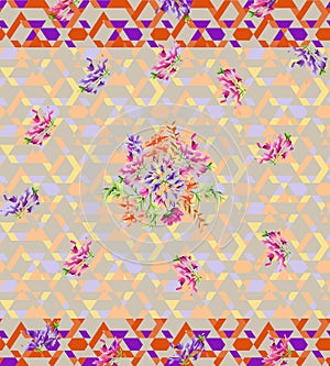 Floral seamless pattern. Flower border background. Floral tile s